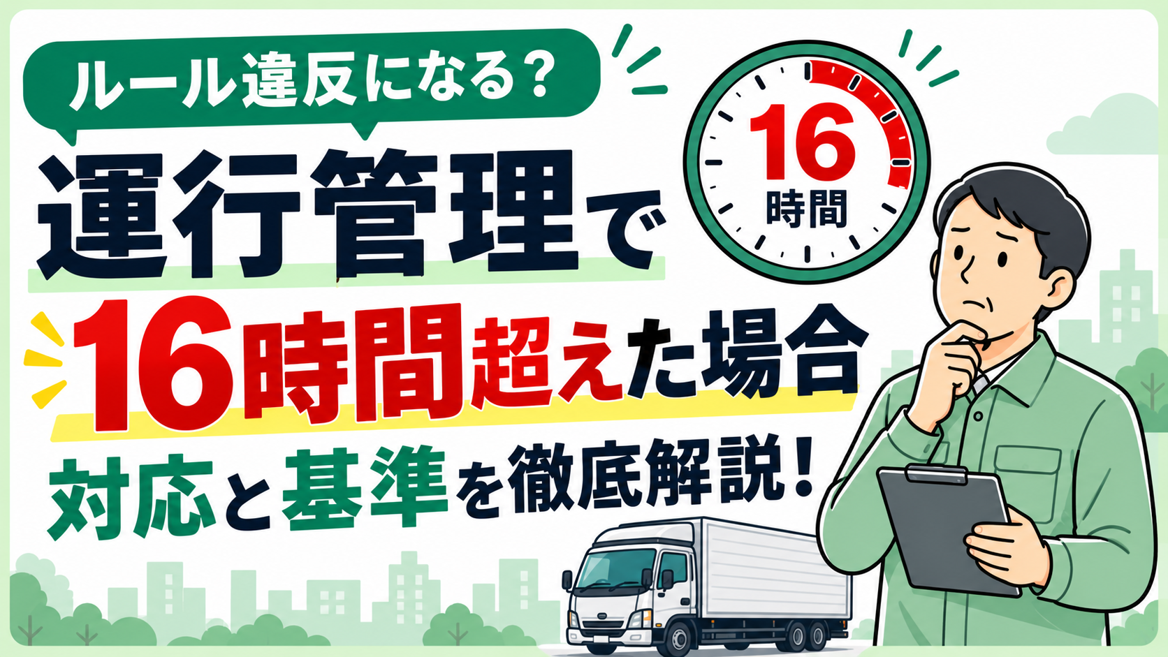 運行管理で16時間超えた場合は？