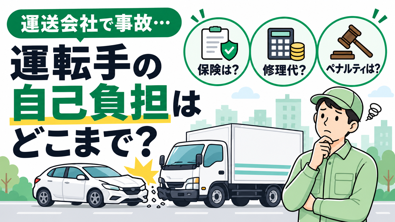 運送会社で事故、運転手の自己負担は？