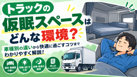 トラックの仮眠スペースとは？車種ごとの違いやホイル角話し