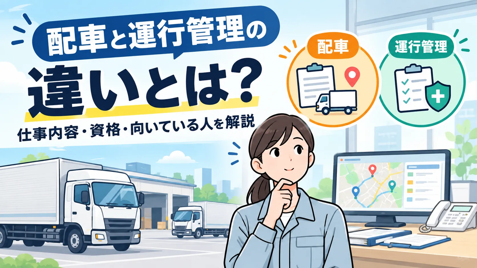 配車と運行管理の違いとは？仕事内容・資格・向いている人を解説