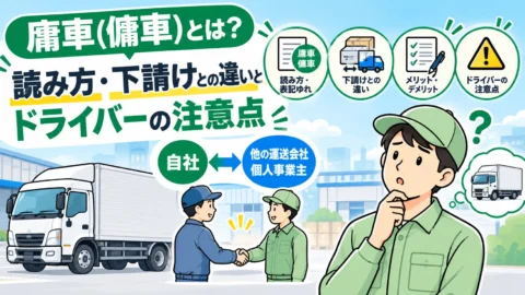 庸車（傭車）とは？読み方・下請けとの違いとドライバーの注意点