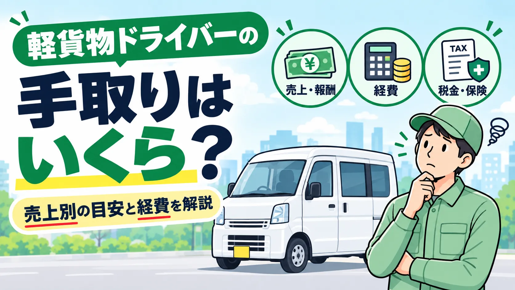 軽貨物ドライバーの手取りはいくら？売上別の目安と経費を解説