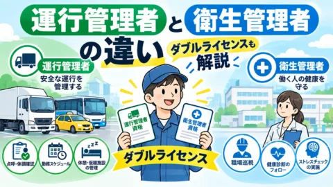 運行管理者と衛生管理者の違い｜ダブルライセンスも解説