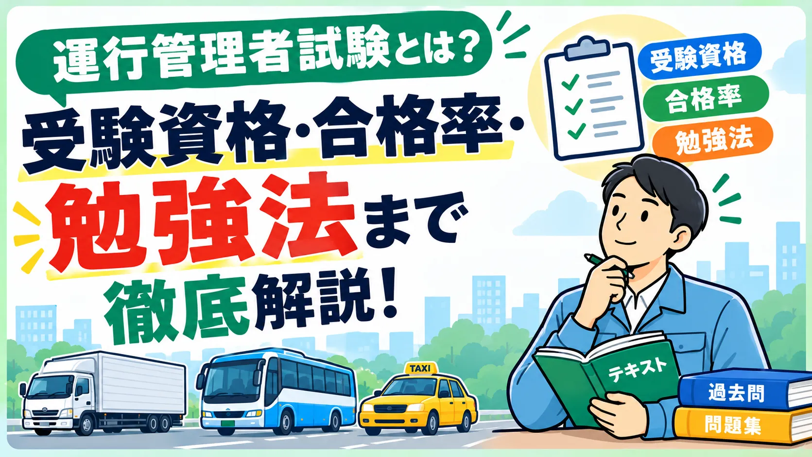 運行管理者試験とは？受験資格・合格率・勉強法まで徹底解説