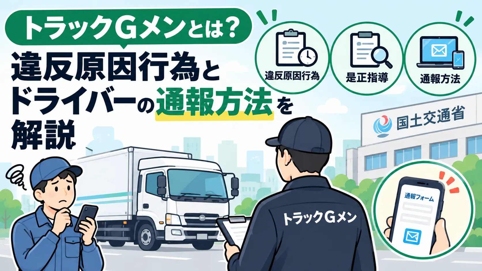 トラックGメンとは？違反原因行為とドライバーの通報方法を解説