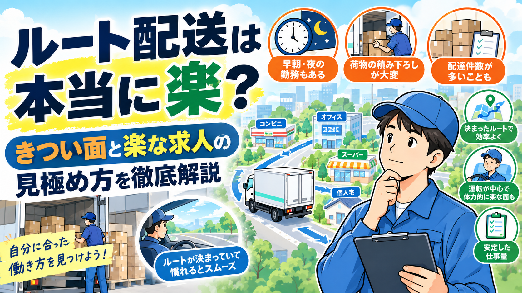 ルート配送は本当に楽?きつい面と楽な求人の見極め方を徹底解説