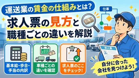 運送業の賃金の仕組みとは？求人票の見方と職種ごとの違いを解説